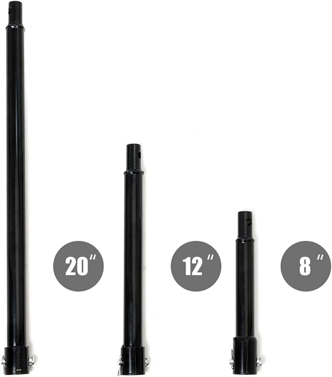 XtremepowerUS3 3 Pieces Auger Extension Drill Bits (8", 12", 20" Length) Extension Earth Ice Auger Extension Set Post Hole Digger Replacement Compatible to 3/4" Shaft