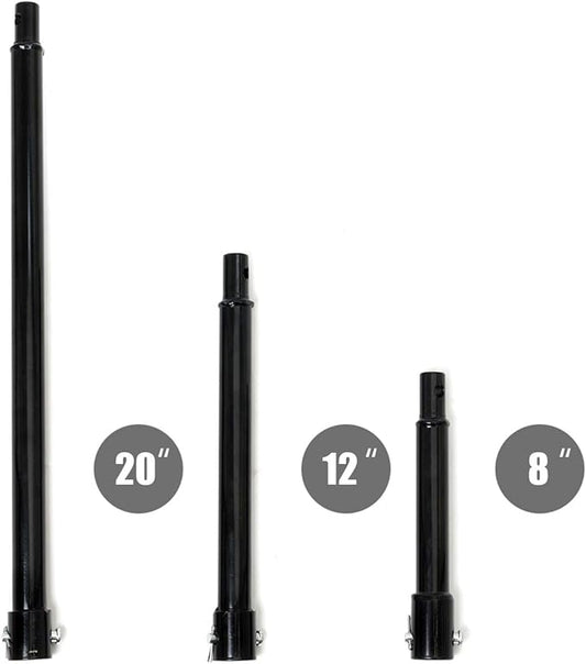 XtremepowerUS3 3 Pieces Auger Extension Drill Bits (8", 12", 20" Length) Extension Earth Ice Auger Extension Set Post Hole Digger Replacement Compatible to 3/4" Shaft