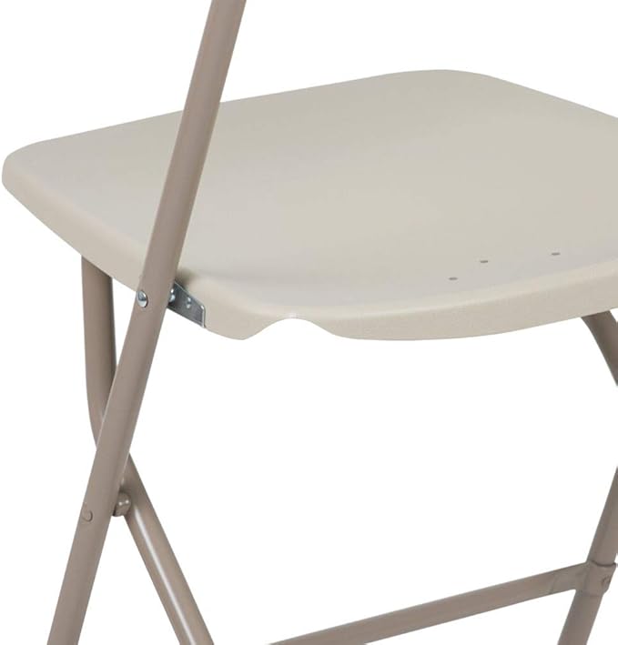 Flash Furniture Hercules™ Series Plastic Folding Chair - Beige - 2 Pack 650LB Weight Capacity Comfortable Event Chair-Lightweight Folding Chair
