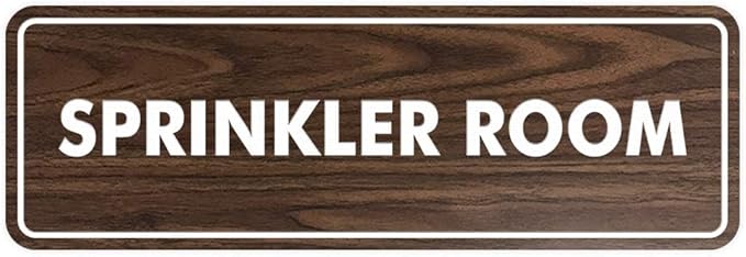 Signs ByLITA Standard Sprinkler Room Sign (Walnut) - Large