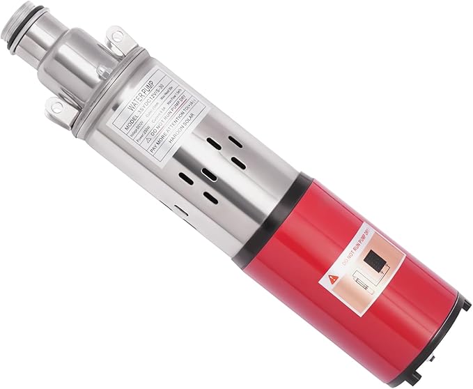 Deep Well Submersible Pump, DC 12V 250W Stainless Steel Water Pump, 6.6GPM Flow, 98ft Lift, for Farm Ranch Irrigation 3500 RPM