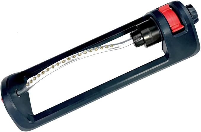Lawn Sprinkler, 18 Brass Nozzles Garden Water Oscillating Sprinkler for Yard Covers up to 3,600 sq.ft, Heavy Weight Base, Built-in Spray Jet Cleaning Needle