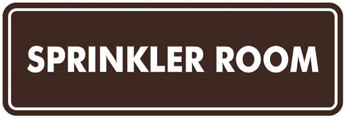 Signs ByLITA Standard Sprinkler Room Sign (Dark Brown) - Large
