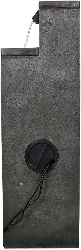 Modern Floor-Standing Water Fountain 39.3” High, Indoor Outdoor Water Fountain with Lights for Home, Garden, Patio Decor