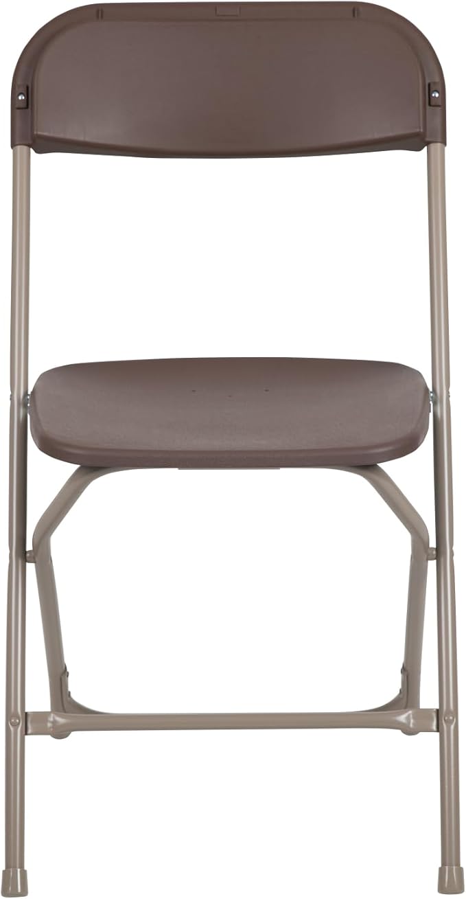 Flash Furniture Hercules Series Plastic Folding Chair - Brown - 6 Pack 650LB Weight Capacity Comfortable Event Chair-Lightweight Folding Chair