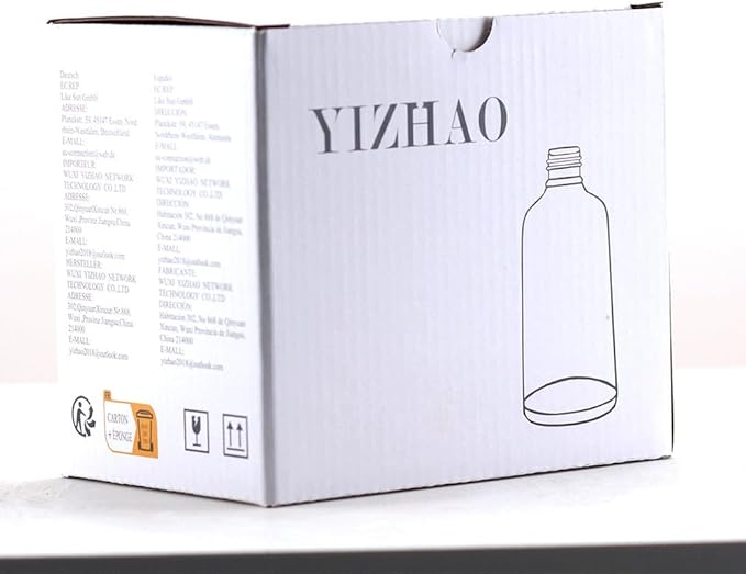YIZHAO Amber Glass Spray Bottles 2oz, with Small Fine Mist Spray, Metal Cap, Refillable for Essential Oil,Travel,Cleaning,Perfume,Aromatherapy,Makeup – 6 Pcs