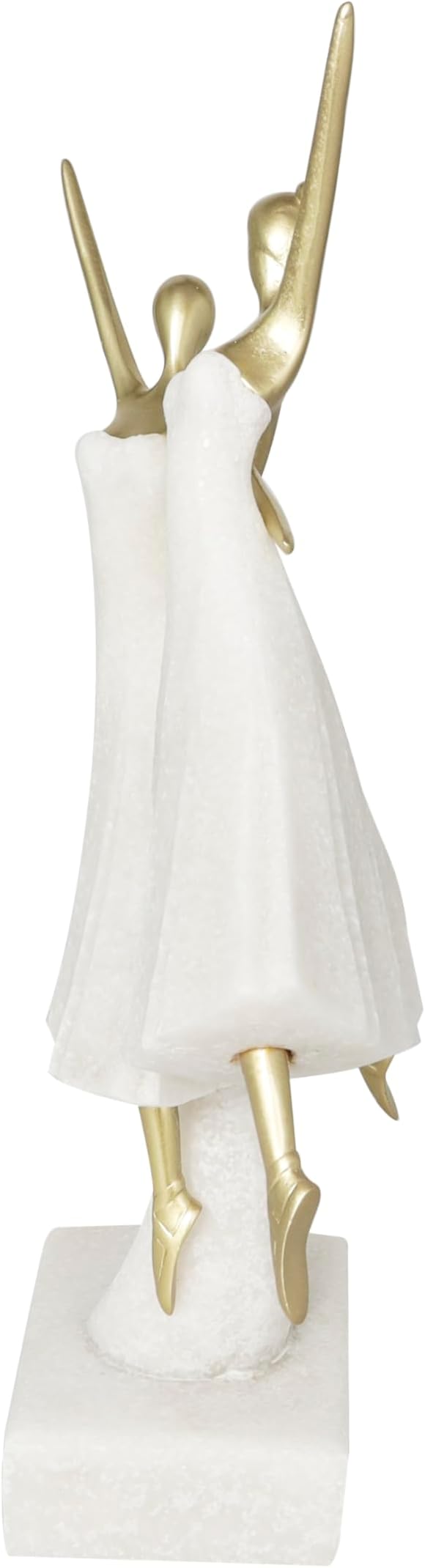 Deco 79 Polystone Dancer Decorative Sculpture Ballet Home Decor Statue with Gold Accents, Accent Figurine 9" x 4" x 13", Cream