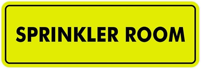 Signs ByLITA Standard Sprinkler Room Sign (Yellow/Black) - Large