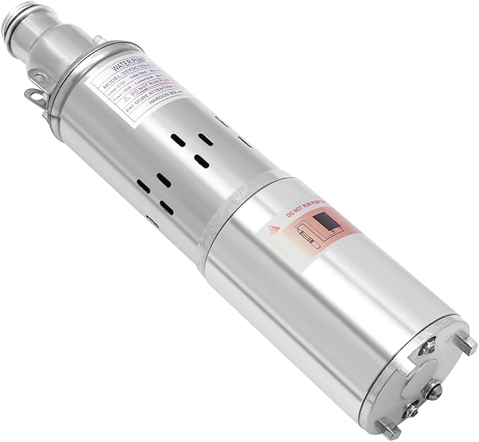 Deep Well Submersible Pump DC 12V 180W Electric Solar Powered Water Pump, 5.3 GPM Flow, 82ft Lift, Farm Ranch Irrigation Submersible Bore Hole Deep Well Pump