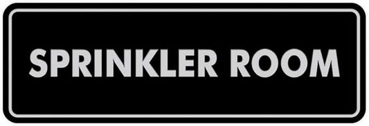 Signs ByLITA Standard Sprinkler Room Sign (Black/Silver) - Medium