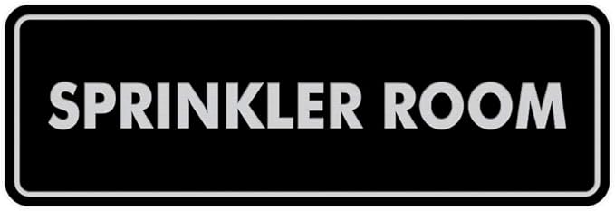 Signs ByLITA Standard Sprinkler Room Sign (Black/Silver) - Large