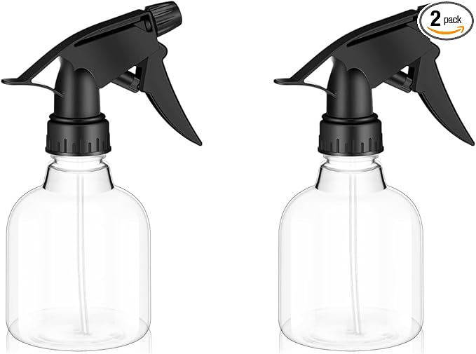 2 PCS Plastic Spray Bottles 8 oz Empty Spray Bottle with Adjustable Nozzle Mini Spray Bottle Liquid Sprayer for Kitchen Cleaning Hair Bath Beauty Spa Water Plants