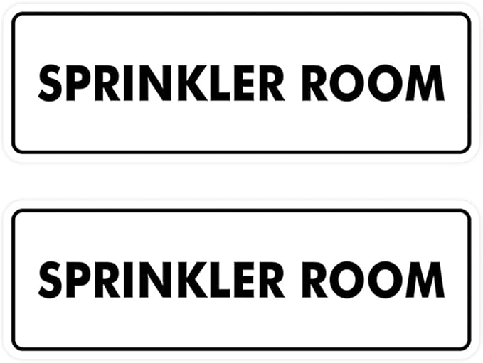 Signs ByLITA Standard Sprinkler Room Sign (White) - Large 2 Pack