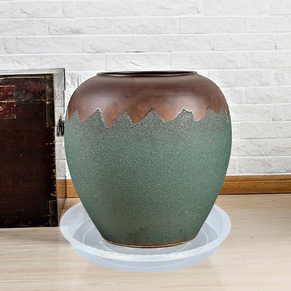 Plant Saucer 6 Pack of 8 inch, Clear Plastic Flower Plant Pot Saucer, Heavy Duty Plant Drip Trays Saucers for Indoor, Plant Water Tray for Planters