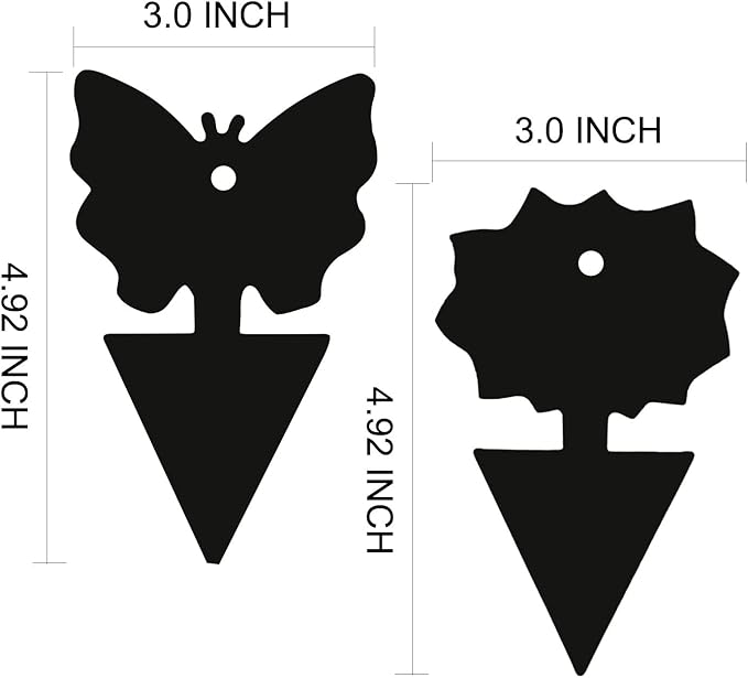 USKICH Sticky Traps Gnat Killer Fruit Fly Traps Non-Toxic and Odorless Fungus Gnat Traps Insect Traps Black Sticky Trap for Indoor and Outdoor Plants（48Pcs Black）