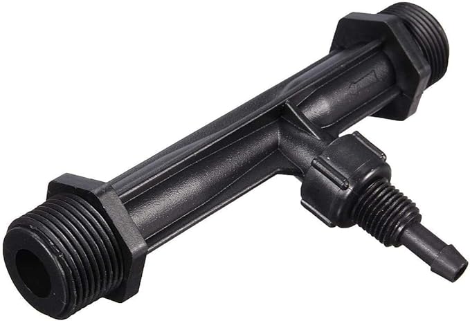 Wytino Fertilizer Injector Tube, Irrigation Venturi Fertilizer Injector 1/2" 3/4” 1” Inch Garden Fertilizer Mixer Injector, Agriculture Device Plastic, Black(1/2 inch)