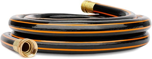 Solution4Patio Leader Short Garden Hose 5/8 in. x 10 ft. -Kink Free, No Leaking, Male/Female Fittings -Heavy Duty Durable Flexible Lightweight Water Pipe -Brass Aluminum Ends for Household & Yard Use