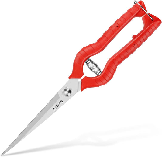 Extra Long Pruning Shears, Gardening Hand Pruners with Stainless Steel Blades, Garden scissors for Arranging Flowers, Trimming Plants, Harvesting Herbs, Fruits or Vegetables, 9.5IN