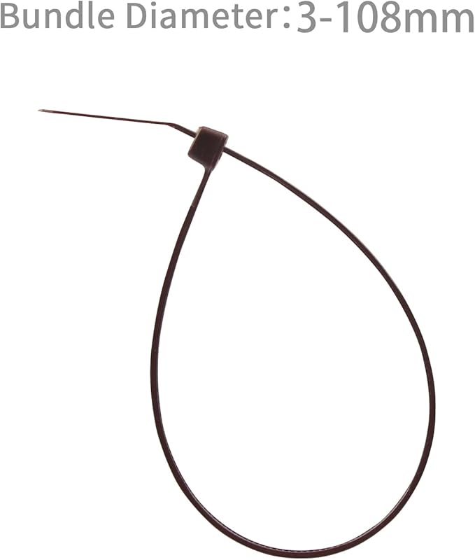 XINGO 100PCS Cable Zip Ties Heavy Duty, Premium Nylon Plastic Wire Ties with 50 Pounds Tensile Strength, Self-Locking Black Nylon Zip Ties for Indoor and Outdoor (16 inch, Brown)