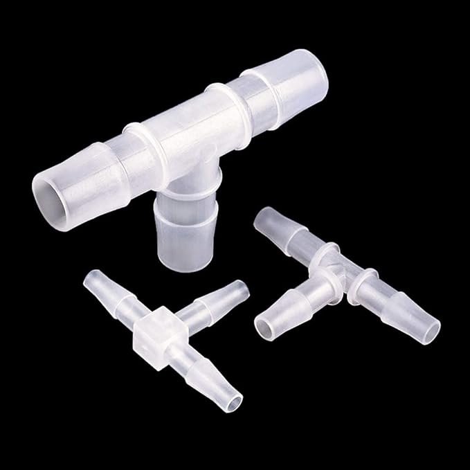 1/8" Tee Fitting Equal Barb 3 Way Hose Barb Fitting，Splicer Joint Mender Adapter Union Fitting for Fuel Gas Liquid Air (Pack of 5) for Fuel Gas Liquid Air (Pack of 5)