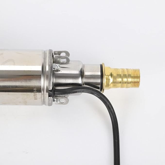 Deep Well Submersible Pump DC 24V 200W Electric Solar Powered Water Pump, 17.5 GPM Flow, 98ft Lift, Farm Ranch Irrigation Submersible Bore Hole Deep Well Pump