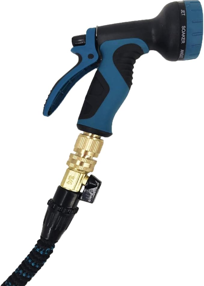 Garden Hose Quick Connectors, Solid Brass 3/4 inch GHT Thread Easy Connect Fittings No-Leak Water Hose Male Female Value Pack (3)