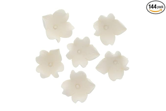 Global Sugar Art Hydrangea Blossom Edible Sugar Cake Flowers, Unwired, White, 144 Count by Chef Alan Tetreault