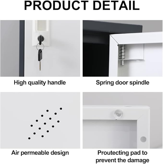 2 Door Vertical Stackable Storage Cabinet with Lock,Anti-Failing Device, Metal Lcoker,Organizer for Office, Home, Gym, School,Employee,Kids. (2D-Grey)