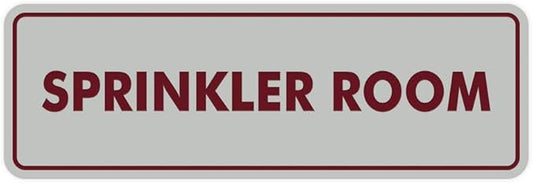 Signs ByLITA Standard Sprinkler Room Sign (Light Grey/Burgundy) - Medium