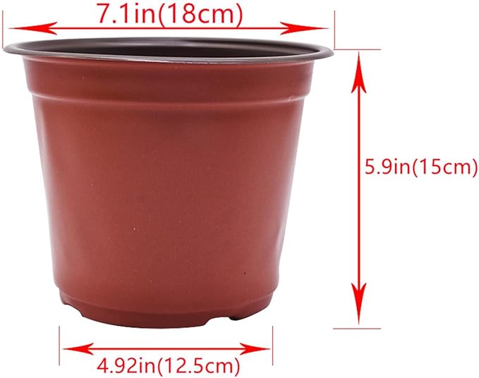 100 PCS 7 Inches Plastic Plant Nursery Pots, Reusable for Succulents, Seedlings, Cuttings, Transplanting,Seedlings Plastic Plant Pots with Drainage Holes