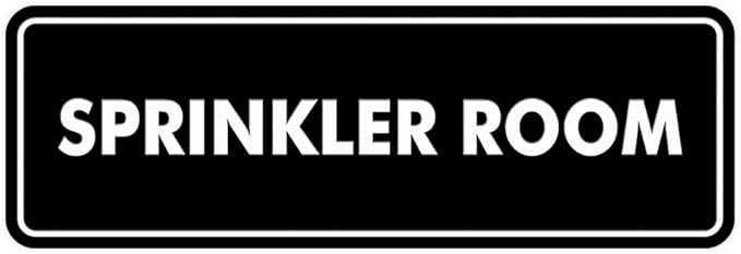 Signs ByLITA Standard Sprinkler Room Sign (Black) - Large