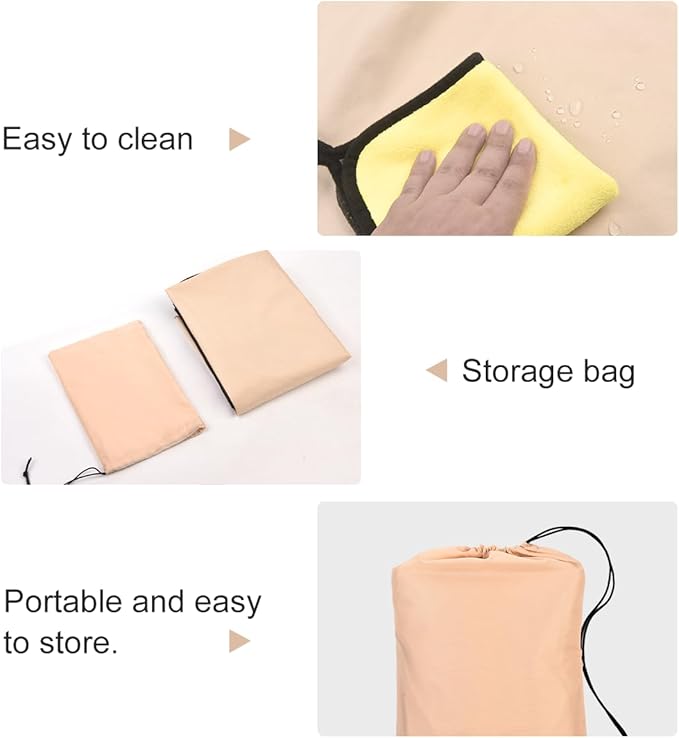 Vailge Patio Heater Covers with Zipper and Storage Bag,Heavy Duty 600D Oxford Waterproof Outdoor Heater Cover Wind-Resistant Dustproof UV-Resistant,Beige & Brown,89'' Height x 33" Dome x 19" Base