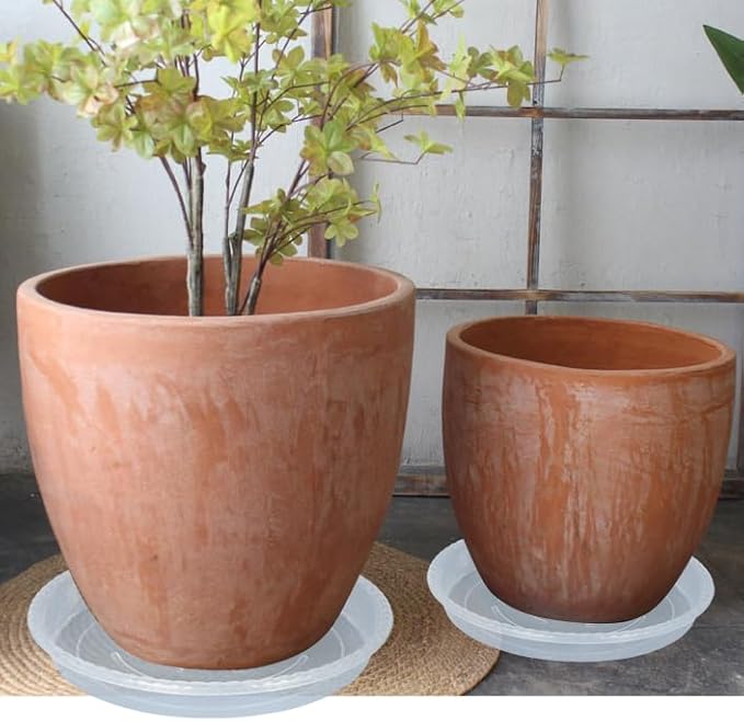 Plant Saucer 2 Pack of 10 inch, Clear Plastic Flower Plant Pot Saucer, Heavy Duty Plant Drip Trays Saucers for Indoor, Plant Water Tray for Planters