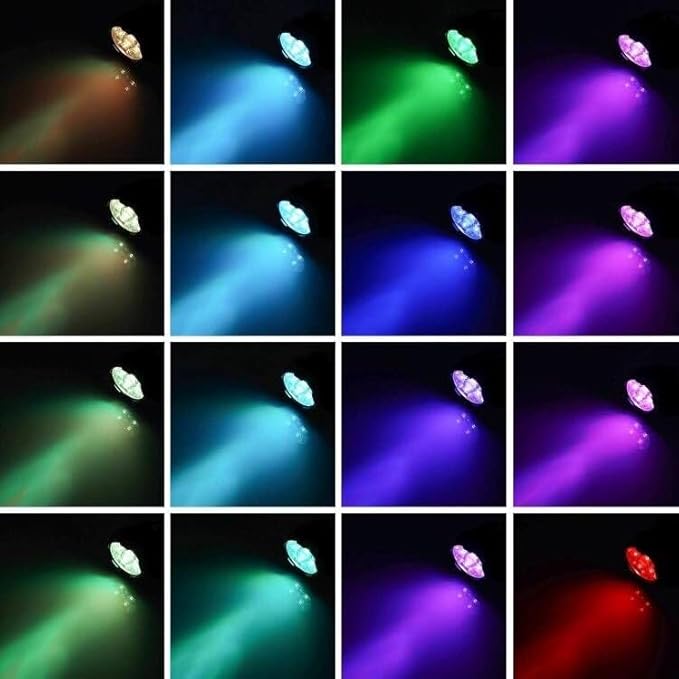 Pond Lights Colored, LED Fountain Lights RGB Outdoor Spotlight with Timer IP68 Waterproof Submersible with Spiked Stand for Garden Lawn Yard Water Landscape (Set of 6)
