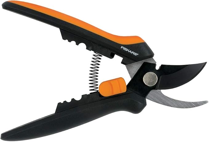 Fiskars Floral Pruning Shears - Plant Cutting Scissors/Garden Clippers For Deadheading and Working with Flowers - Black/Orange