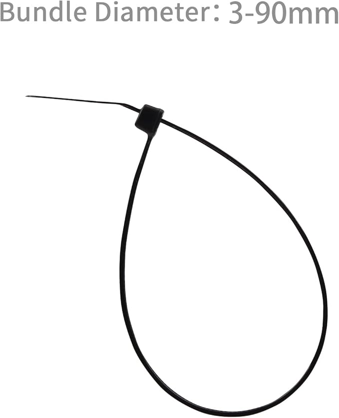 XINGO 100PCS Cable Zip Ties Heavy Duty, Premium Nylon Plastic Wire Ties with 50 Pounds Tensile Strength, Self-Locking Black Nylon Zip Ties for Indoor and Outdoor (14 inch, Black)