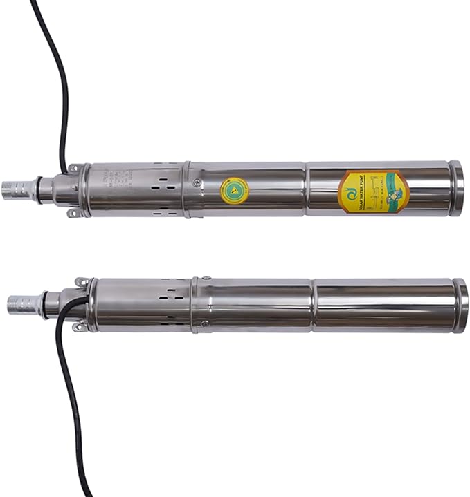 Submersible Deep Well Solar Water Pump DC 24V 370W Stainless Steel Agricultural Irrigation Screw Pump, 213ft Lift, 8.8GPM Flow, Solar Water Circulating System