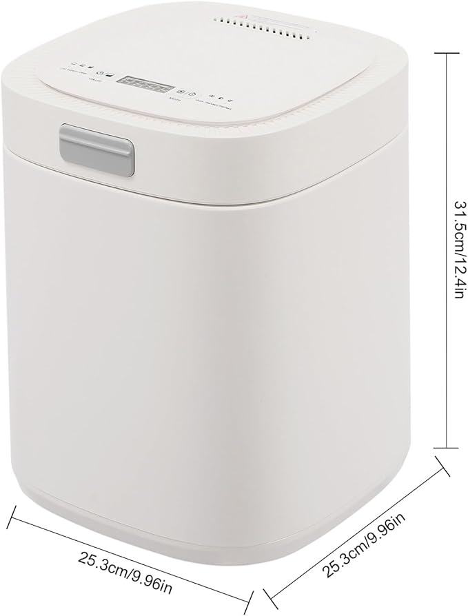 2.5L / 0.66 Gal Electric Kitchen Composter Indoor/Outdoor Odorless Quiet Smart Compost Bin Quick/Standard/Ferment Working Modes, Turn Food Waste into Fertilizer for Garden (White)