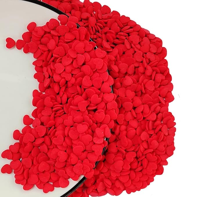 Homankit Red Hearts Sprinkles Edible Baking Cupcake Cake Decoration Cookie Ice Cream Donut Decorating 2.82 Ounces