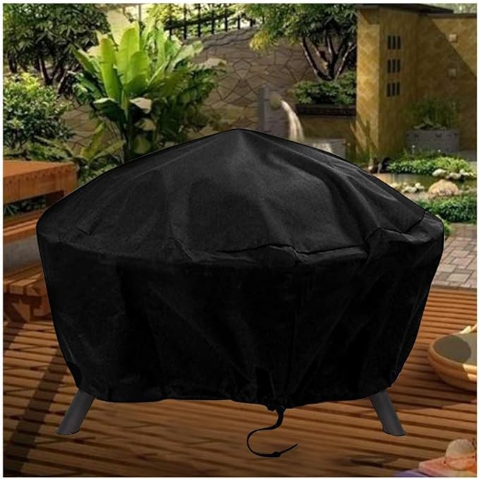 Round Fire Pit Cover, 40 Inches Diameter, 40 x 24 inch Waterproof Firepit Covers, for Patio Fire Pit, Full Coverage Dustproof Anti UV Outdoor Fire Pit Cover