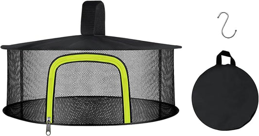 1 Layer Herb Drying Rack, Herb Drying Rack Hanging Mesh, Foldable Bud Drying Net with U-Shaped Zipper, Hooks, for Drying Herbs Plants, Flowers, Fruits, Food, Camping (1 Layer-23.62'')