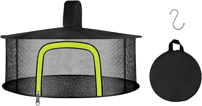 1 Layer Herb Drying Rack, Herb Drying Rack Hanging Mesh, Foldable Bud Drying Net with U-Shaped Zipper, Hooks, for Drying Herbs Plants, Flowers, Fruits, Food, Camping (1 Layer-23.62'')
