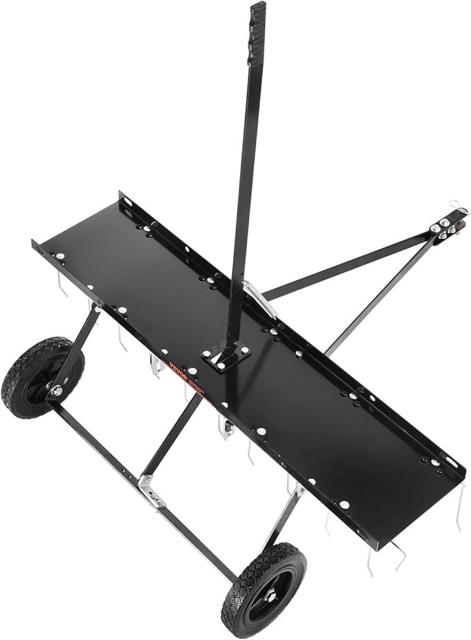 VEVOR Tow Behind Dethatcher, 40-inch Tow Dethatcher with 20 Spring Steel Tines, Lawn Dethatcher Rake for ATV or Mower, Tow Behind Lawn Rake with Lift Handle for Garden Farm Grass