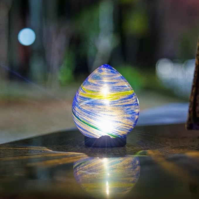 Solar Pathway Lights, Decorative Glass Garden Lights Waterproof Globe Light, Colorful Outside Solar Lanterns for Yard, Lawn, Patio, Tabletop