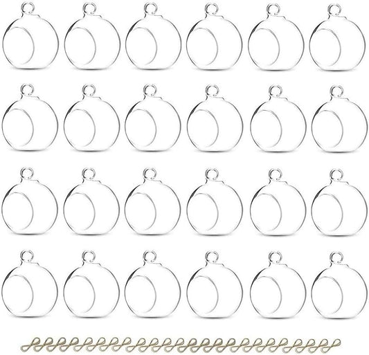 Sziqiqi 3.15" Glass Globes Glass Bulbs Hanging Tea Light Holder Terrarium Container Wedding Centerpiece Backyard Decoration Christmas Ornaments 20pcs+4 Extra