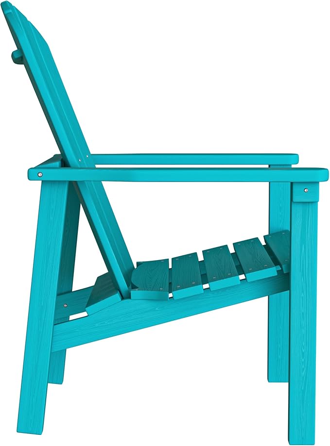 Stackable Adirondack Chair Set of 2, HDPE Outdoor Patio Chair - Durable and Space Saving, Suitable for Porches, Lawns or Garden, Aruba