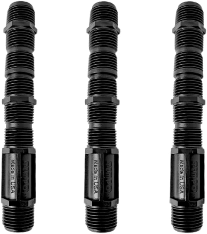 USA Made - Premium 1/2 Inch x 6 Inch MIPT Poly Cut-Off Sprinkler Height Extender Riser Nipple Adjustable Length (Fits Most Brands Orbit, Rain Bird, Hunter, Irritrol & More) (5)