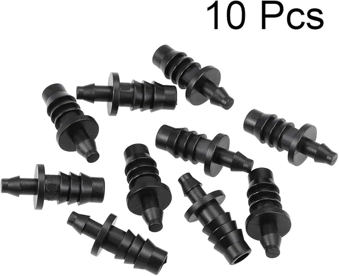 uxcell Barb Drip Pipe End Closure Cap 4mm and 8mm Inner Diameter Hose Plug Connector for Garden Agricultural Irrigation System, Plastic 10pcs