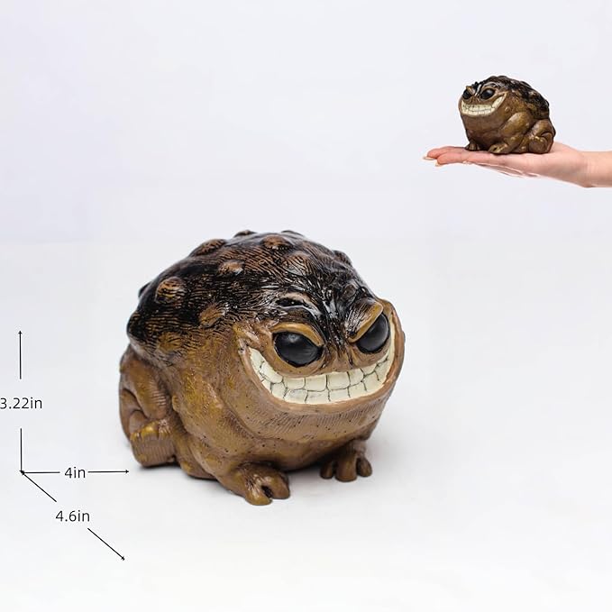 Weird Ugly Funny Monster Frog Obese Toad Garden Accessories Quirky Outdoor Accents Decorative Statue Novelty Home Office Sculpture Unique Gift