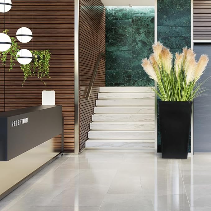 Melorca&Guilla Artificial Plants 4PCS 33.5“Fake Plant Tall Onion Fake Grass,Faux Grass Plants Artificial Greenery Shrubs Bushes for Garden Shop Office Home Décor